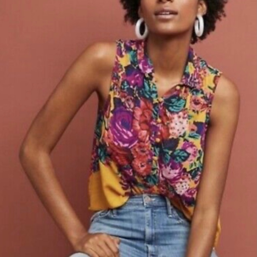 Meadow Rue by Anthropologie Cecilia Floral top